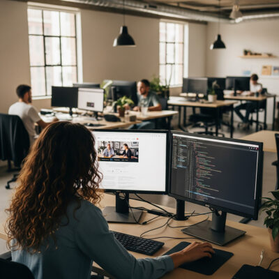 startup programmer dual monitor coding